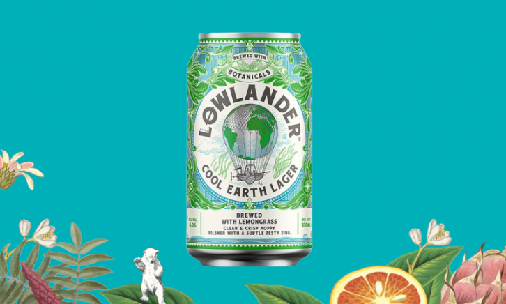 Lowlander Cool Earth Lager blikje header Lowlander Cool Earth Lager blikje header